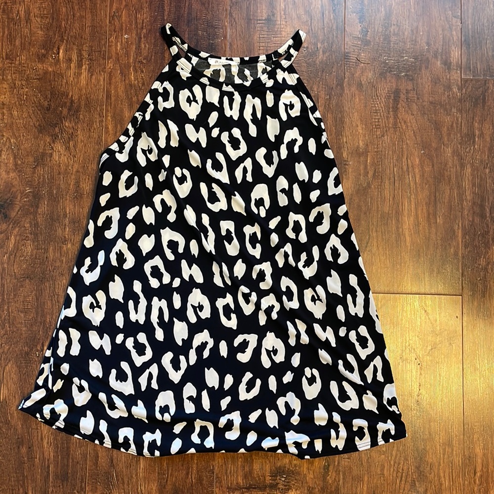 Black White Bombom Animal Print Tank Size XL